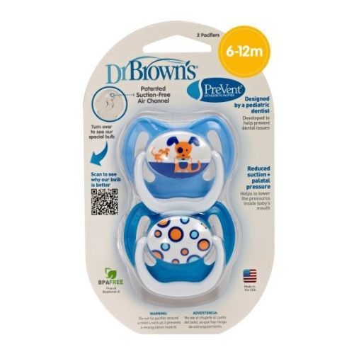  CuteMch Dr. Browns PreVent Design Pacifier, Boys, Stage 2, 6-12 Months