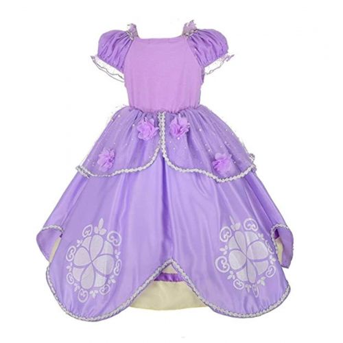  CuteMe Little Girls Princess Sofia Costume Dress up Cosplay Fancy Party Dress