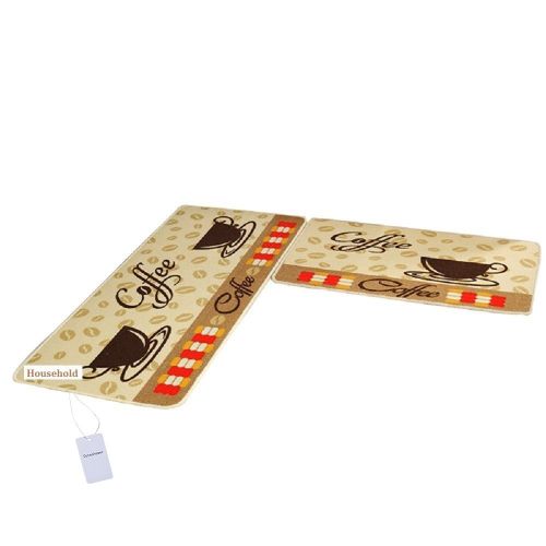  Cuteshower Non-Slip Kitchen Rug Rubber Backing Doormat Runner Mat Set (1 pc 20x31 inch, Coffee)