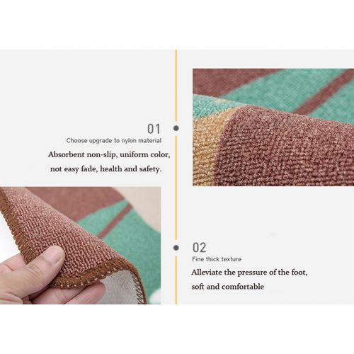  Cuteshower Non-Slip Kitchen Rug Rubber Backing Doormat Runner Mat Set (1 pc 20x31 inch, Coffee)