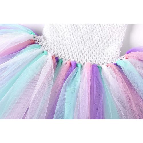  Cuteshower Girl Unicorn Costume, Baby Unicorn Tutu Dress Outfit Princess Party Costumes with Headband and Wings