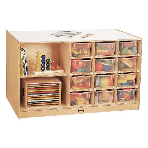  CutieBeauty jc Mobile Storage Island With Colored Trays - School & Play Furniture