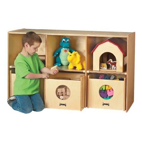  CutieBeauty jc See-N-Wheel Shelf - 3 - W/3 See-N-Wheel Bins - School & Play Furniture