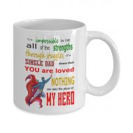 /CutiePieCustomGifts Fathers Day Single Dad My Hero Ceramic Coffee Mug