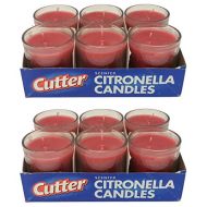 Cutter Citronella Candles Set (12-Pack) Natural Insect Repellent | Red, Scented | Deters Bugs, Flying Insects, Mosquitos | Child and Pet Safe, Cruelty Free | Patio, Backyard, Outdo
