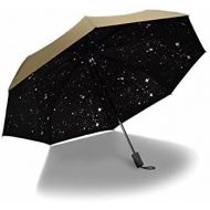 [아마존베스트]Cuzit Universe Star Sky Sky 3Folding Parasol Sun Protection UmbrellaChampagne Gold