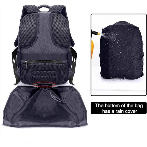  Cwatcun Camera Backpack Professional DSLR Bag with USB Charging Port Rain Cover, Photography Laptop Backpack for Women Men Waterproof, Camera Case Compatible for Sony Canon Nikon L
