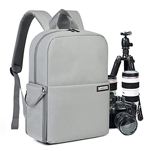  Cwatcun Camera Backpack Side Access Camera Bag Detachable Insert Case fit 15.7 Laptop Waterproof DSLR Backpack with Tripod Straps Camera Bag for Canon Nikon Sony Cameras & Accessor