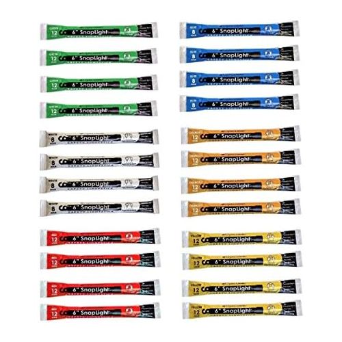  [아마존베스트]Cyalume SnapLight 6 Industrial Grade Light Sticks, Glow Sticks, Multi-Color 24 Pack (Green, White, Red, Orange, Yellow, Blue)