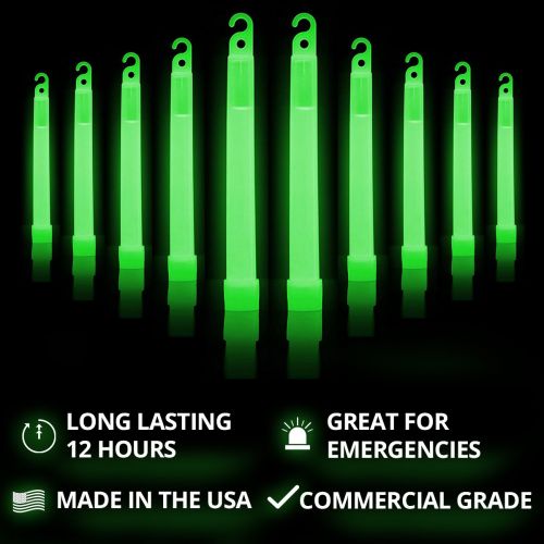  Cyalume SnapLight Green Light Sticks  6 Inch Industrial Grade, High Intensity Glow Sticks with 12 Hour Duration (Pack of 30)