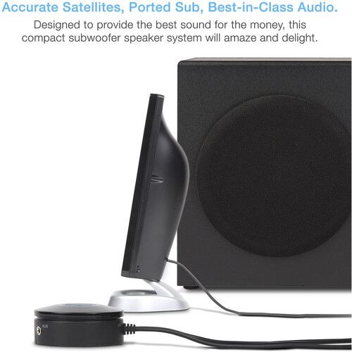  Cyber Acoustics CA-3090 3-Piece Flat Panel Design Subwoofer & Satellite Speaker System