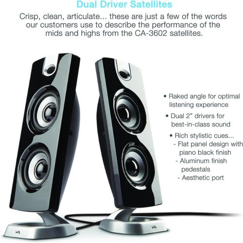  [아마존 핫딜] [아마존핫딜]Cyber Acoustics CA-3602FFP 2.1 Speaker Sound System with Subwoofer and Control Pod - Great for Music, Movies, Multimedia Pcs, Macs, Laptops and Gaming Systems