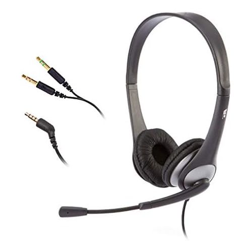  [아마존베스트]Cyber Acoustics Stereo Headset, Headphone with Microphone, Great for K12 School Classroom and Education (AC-204)