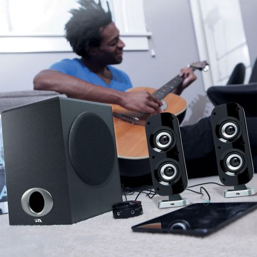  [아마존베스트]Cyber Acoustics High Power 2.1 Subwoofer Speaker System with 80W of Power  Perfect for Gaming, Movies, Music, and Multimedia Sound Solutions (CA-3810)