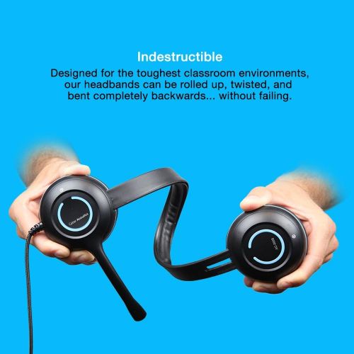  [아마존베스트]Cyber Acoustics 3.5mm Stereo Headset with Headphones and Noise Cancelling Microphone for PCs, Tablets, and Cell Phones in The Office, Classroom or Home (AC-5002A)