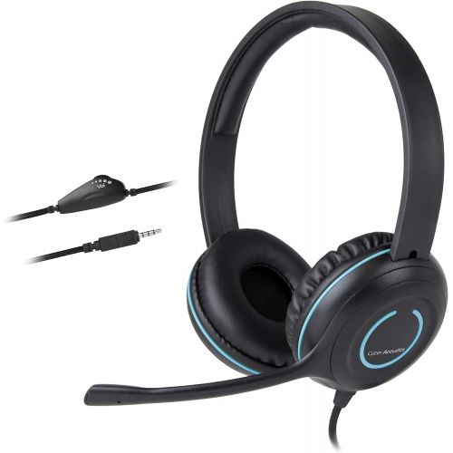  [아마존베스트]Cyber Acoustics 3.5mm Stereo Headset with Headphones and Noise Cancelling Microphone for PCs, Tablets, and Cell Phones in The Office, Classroom or Home (AC-5002A)