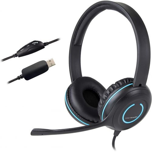  [아마존베스트]Cyber Acoustics USB Stereo Headset with Headphones and Noise Cancelling Microphone for PCs and Other USB Devices in The Office, Classroom or Home (AC-5008A)