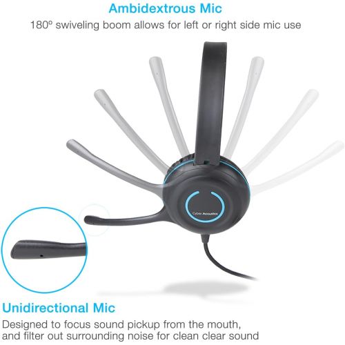  [아마존베스트]Cyber Acoustics USB Stereo Headset with Headphones and Noise Cancelling Microphone for PCs and Other USB Devices in The Office, Classroom or Home (AC-5008A)