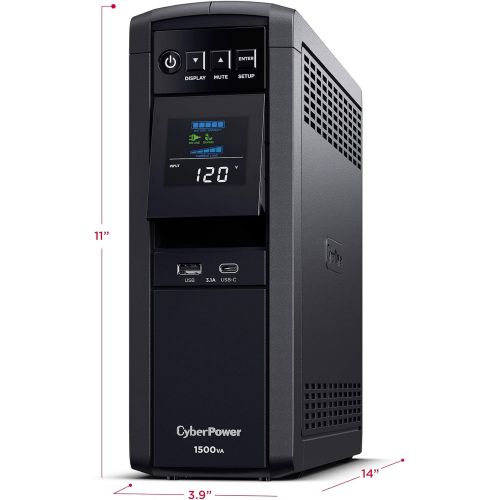  [아마존핫딜][아마존 핫딜] CyberPower CP1500PFCLCD PFC Sinewave UPS System, 1500VA/900W, 10 Outlets, AVR, Mini-Tower