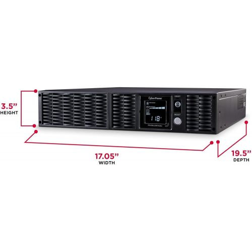  CyberPower PR1500LCDRTXL2U Smart App Sinewave UPS System, 1500VA1500W, 8 Outlets, AVR, 2U RackTower