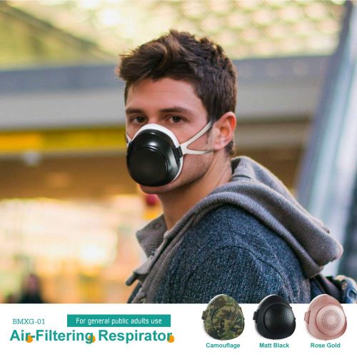  CyberTech EPActive Fresh Air Purifying Mask N95/N99 Anti-Pollution Respirator with Active Fan for Prevention of PM 2.5, Odor, Dust, Smoke, Pollen, Mold, Allergen, Bacteria (Adult Medium, Cam