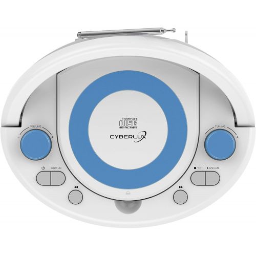  [아마존베스트]Cyberlux Portable CD Player | Boombox | CD/CD-R | USB | FM Radio | Aux-In | Headphone Jack | CD Player | Childrens Radio | CD Radio | Stereo System | Compact System (Balta Blue)