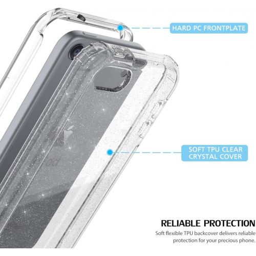  [아마존베스트]Cyberowl iPod Touch 7th Generation Case with Build in Screen Protector Heavy Duty Full Body Rugged Slim Fit Shockproof Cover for Apple iPod Touch 5/6/7th Generation (GW09 Glitter C