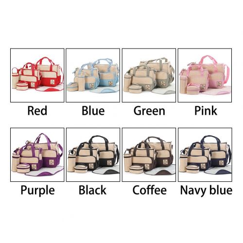  Cyclamen9 5Pcs Baby Nappy Changing Diaper Messenger Hospital Maternity Bag Set ， Waterpoor Mummy...