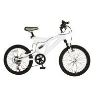 Cycle Force Dual Suspension Mountain Bike, 20 inch Wheels, 15 inch Frame, Mens Bike, White