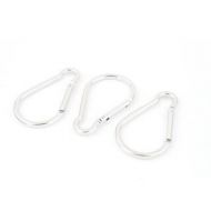 Cycling Camping Spring Clip Carabiner Hook Keyring Key Carrier 3pcs Silver Tone by Unique Bargains