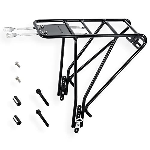  CyclingDeal CYCLINGDEL Aluminum Alloy Rear Pannier Cargo Bike Bicycle Rack Touring - for Disc & Non Disc Brake Road & Mountain Bike Carrier - for Heavy Duty Luggage Bag - Max Load