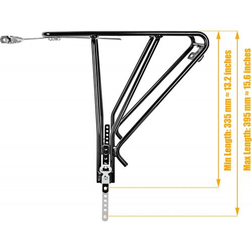  CyclingDeal Great for Bikes Without Reserve Mounting Holes -Aluminum Rear Pannier Cargo Bicycle Rack Touring - for Disc & Non Disc Brake Road & Mountain Carrier - Heavy Duty Luggage Bag Max Lo