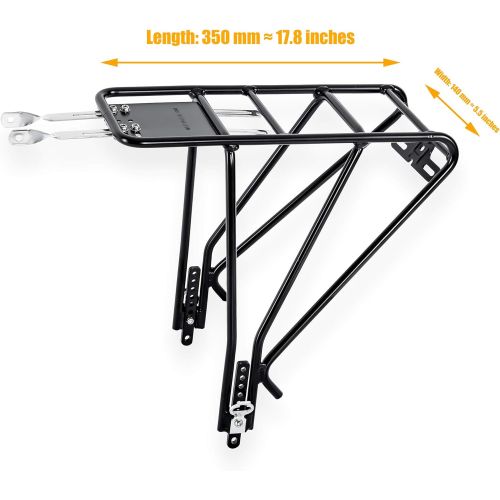  CyclingDeal Great for Bikes Without Reserve Mounting Holes -Aluminum Rear Pannier Cargo Bicycle Rack Touring - for Disc & Non Disc Brake Road & Mountain Carrier - Heavy Duty Luggage Bag Max Lo