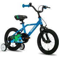 CYCMOTO Hawk Boys Bike for Toddlers and Kids, 14 16 Inch Kids Bike for Ages 3-7 Years Old, with Hand Brake and Training Wheels, Black, Blue, Green