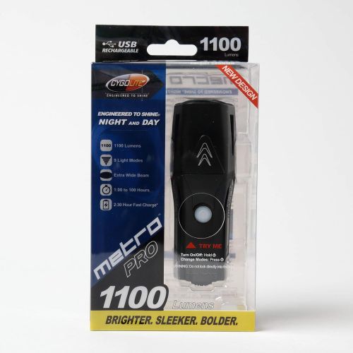  Cygolite Metro Pro 1100 USB Rechargeable Bike Light, Black