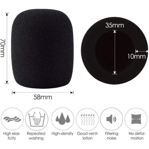  [아마존베스트]Cyleibe Adsshopp Foam Microphone Protection Voice Cover 10 Pieces Microphone Pop Filter Windscreen for Interview KTV