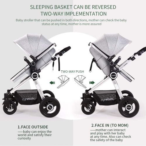  Baby Stroller Bassinet Pram Carriage Stroller - Cynebaby All Terrain Vista City Select Pushchair Stroller...