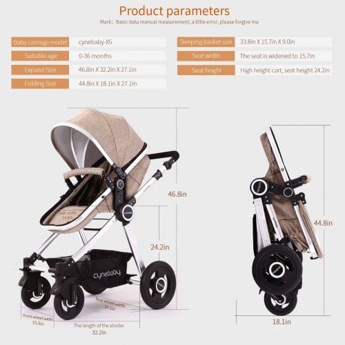  Baby Stroller Bassinet Pram Carriage Stroller - Cynebaby All Terrain Vista City Select Pushchair Stroller...