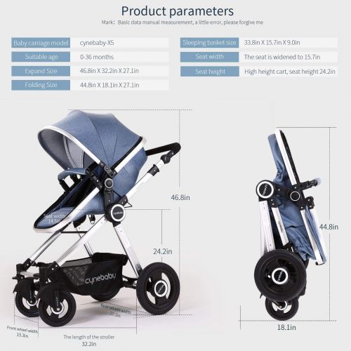  Baby Stroller Bassinet Pram Carriage Stroller - Cynebaby All Terrain Vista City Select Pushchair Stroller...