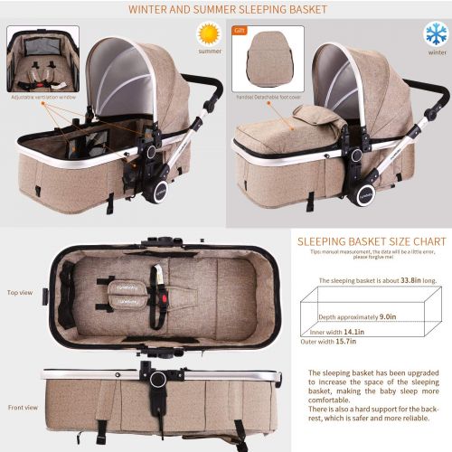  Baby Stroller Bassinet Pram Carriage Stroller - Cynebaby All Terrain Vista City Select Pushchair Stroller...