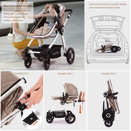  Baby Stroller Bassinet Pram Carriage Stroller - Cynebaby All Terrain Vista City Select Pushchair Stroller...