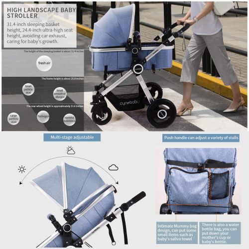  Baby Stroller Bassinet Pram Carriage Stroller - Cynebaby All Terrain Vista City Select Pushchair Stroller...