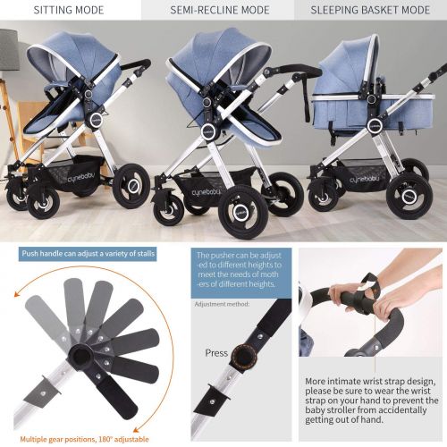  Baby Stroller Bassinet Pram Carriage Stroller - Cynebaby All Terrain Vista City Select Pushchair Stroller...