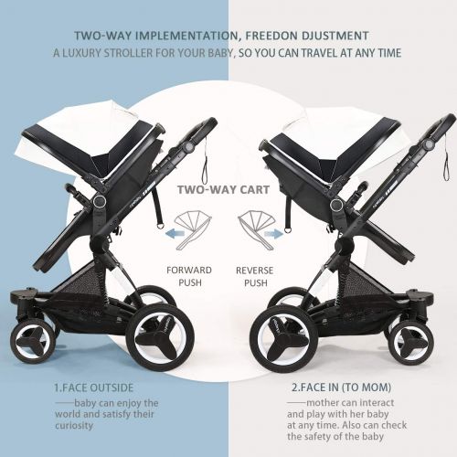  Bassinet Baby Stroller Reversible All Terrain - Cynebaby Vista City Select Strollers for Infant Toddler...