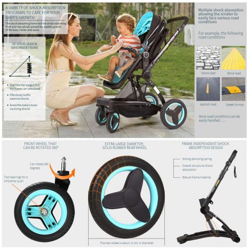  Cynebaby Stroller Bassinet Reversible Pram Strollers Infant All Terrian Baby Carriage City Select Vista...