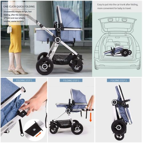  [아마존베스트]Baby Stroller Bassinet Pram Carriage Stroller - Cynebaby All Terrain Vista City Select Pushchair Stroller...