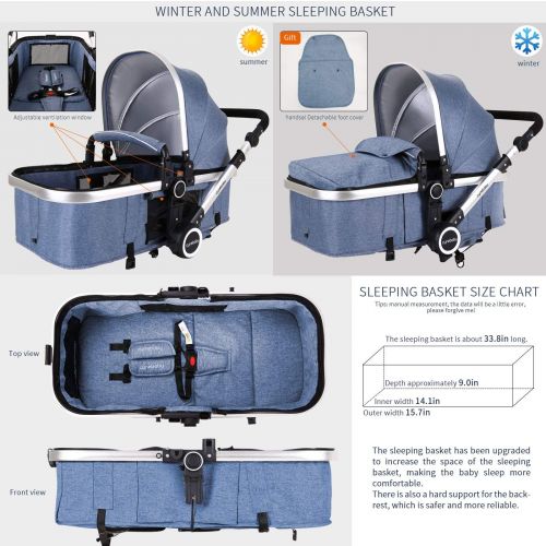  [아마존베스트]Baby Stroller Bassinet Pram Carriage Stroller - Cynebaby All Terrain Vista City Select Pushchair Stroller...