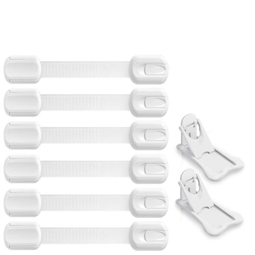  Cynkie Child Safety Locks for Cabinet Drawer Fridge and Toilet Seat with Adjustable Latches - 12 pack
