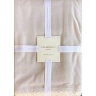 Cynthia Rowley New York Cynthia Rowley Fabric Tablecloth Stone Tan White Chambray Pattern with White Lace Edges - 60 Inches x 102 Inches