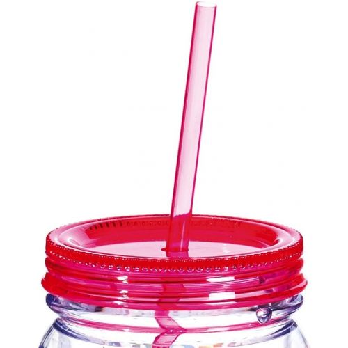  [아마존베스트]Cypress Home It Takes A Big Heart To Help Shape Little Minds 20 Oz DoubleWall Acrylic Insulated Mason Jar With Straw Teacher Appreciation Gift 3.5” x 5” x 6.25”